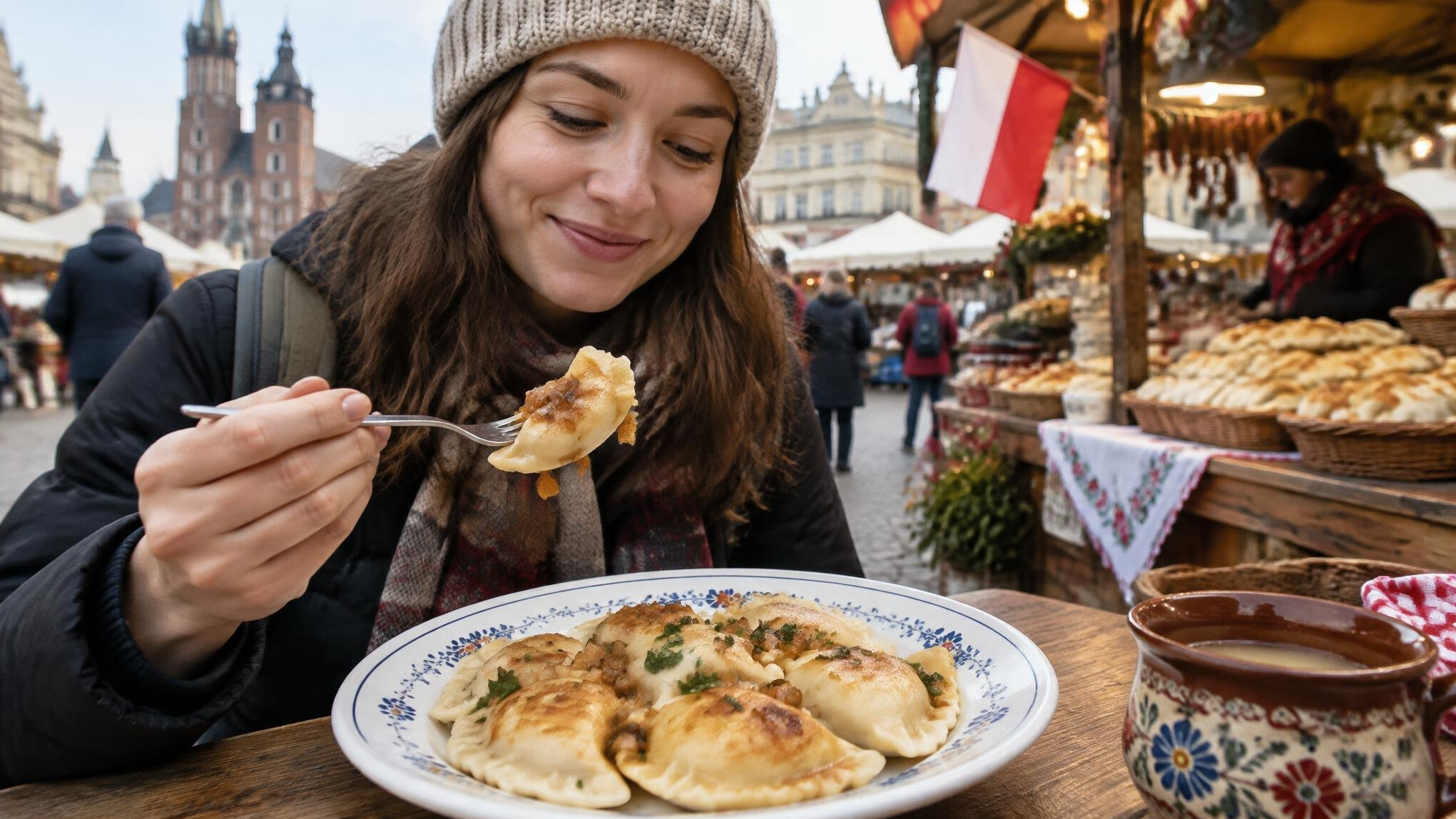 polish pierogi on plate