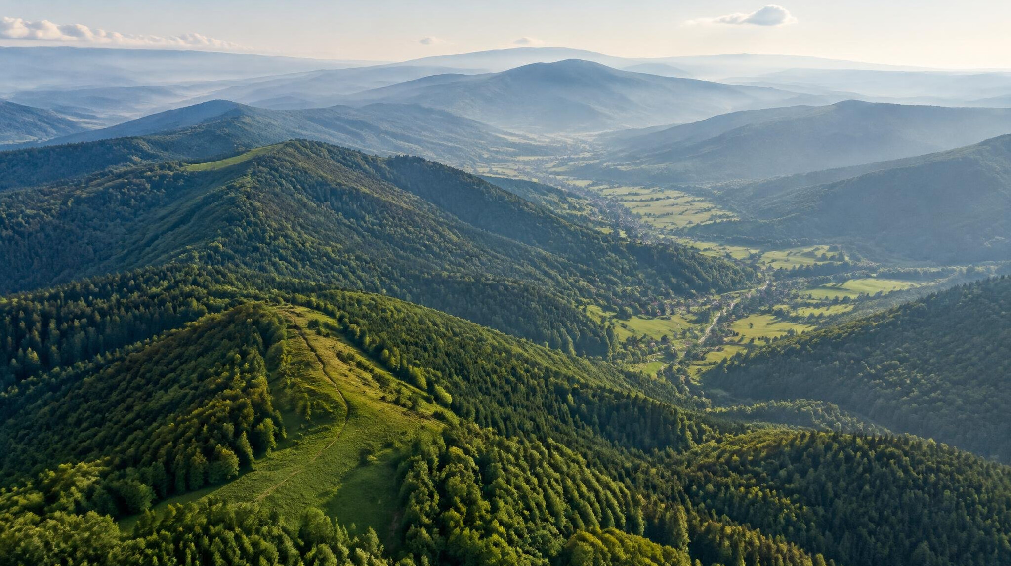 Aerial view of mountains